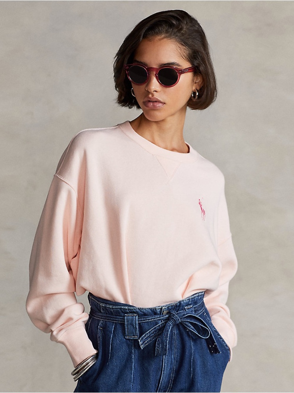 Polo Ralph Lauren Pink Pony 20th Anniversary Fleece Crewneck Sweatshirt